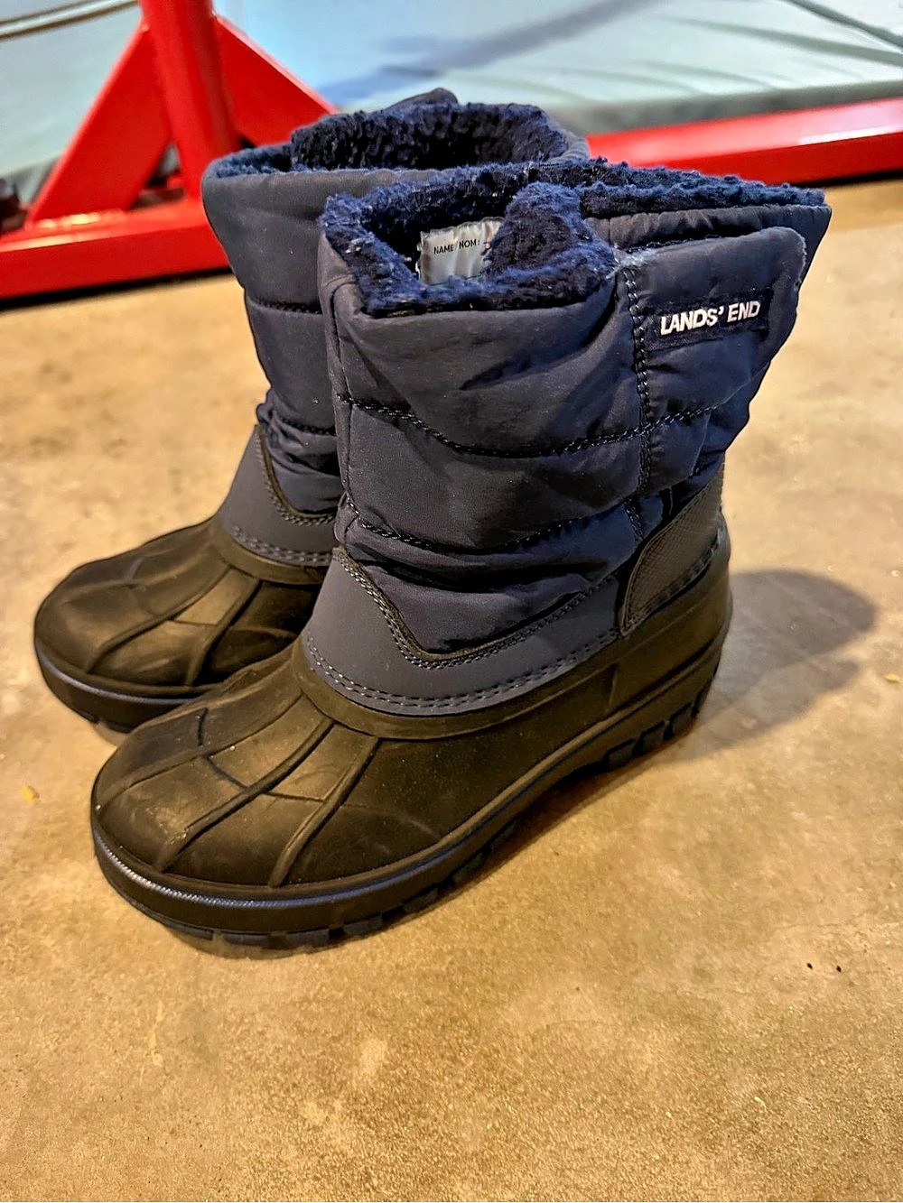 Lands' End Kids Frost Insulated Waterproof Snow Boots Navy Boys  US 1